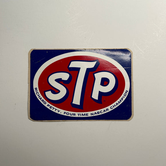 Original STP Richard Petty 4 Time NASCAR Champion Decal Rectangle