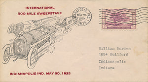 Indy envelope 1935. To William Burden.