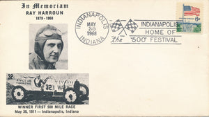 Indy envelope In  Memoriuam Ray Harroun, 1968