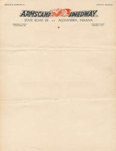 Armscamp Speedway letterhead