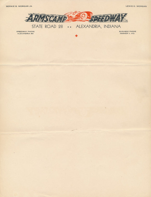 Armscamp Speedway letterhead