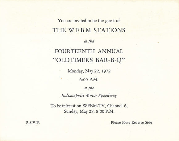 WFBM invitation to the 