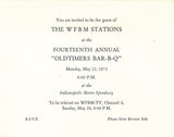 WFBM invitation to the "Oldtimers Bar-B-Q" at the Indy 500 control tower 1972