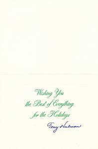 Happy Holidays card from Tony Hulman, owner of the Indy race track