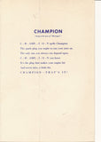 Dinner program - fifth Annual Dinner of the Champion 100 Mile-An-Hour Club at the Green Room Indianapolis Athletic Club, May 1939, by Champion Spark Plug