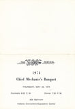 Invitation to the 1974 Indy 500 Chief Mechanics Banquet