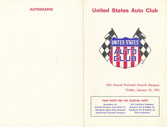 USAC 16th Annual National Awards Banquet, Jan 1972