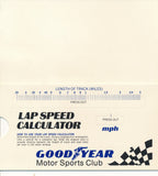 Good Year Motor Sports Club, Lap Speed Calculator, Unused (still has "press outs")