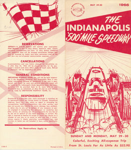 1966 Indianapoilis Race Travel / Tour Brochure