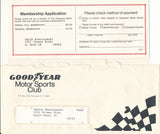 A prospecting letter from A.J. Foyt on behalf of the Good Year Motor Sports Club explaining the benefits of membership. Printed signature of A.J. Foyt.