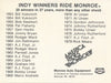 Speed Conversion Chart for 2 1/2 Mile track Indy Monroe circa 1980