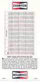 Timing Chart 2 1/2 Mile Track Indy Champion Spark Plug