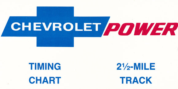 Timing Chart 2 1/2 Mile Track Indy Chevrolet