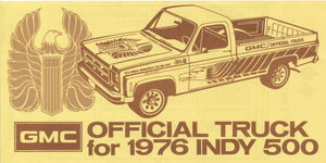 Timing Chart 2 1/2 Mile Track Indy GMC Truck Circa 1976