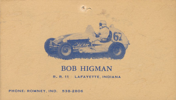 Business Card, Bob, Higman, Lafayette, Indiana, 67