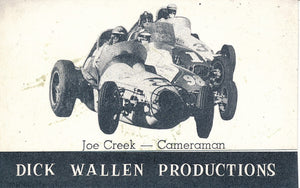 Business Card, Joe Creek, Cameraman, Dick Wallen Productions, Arcadia, California