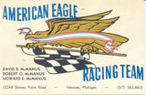 Business Card, David McManus, Robert McManus, Howard McManus, American Eagle Racing Team, Hanover Michigan