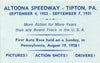 Business Card, Junior Palmer, Collector of Altoona Speedway Memorabilia, Lake Worth, Florida