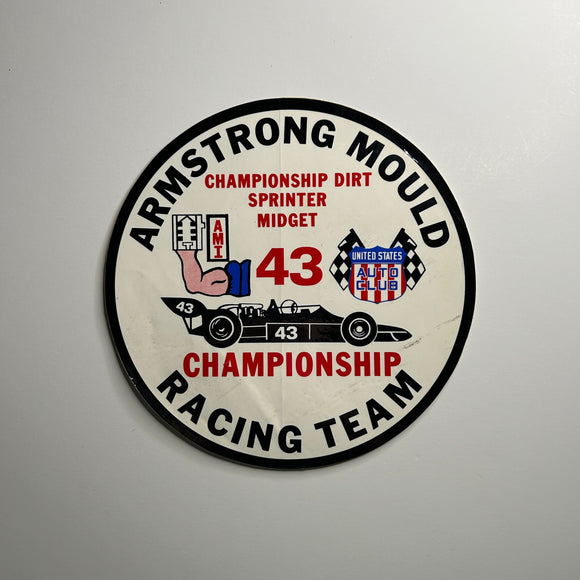 Original Armstrong Mould Racing Team Champion Dirt Sprinter Midget 43 Decal