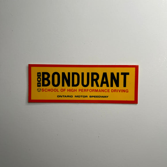 Original Bob Bondurant School of High Performance Driving Decal