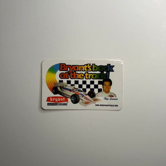 Original Bryant's Back at the Track 1986 Indianapolis 500 Decal