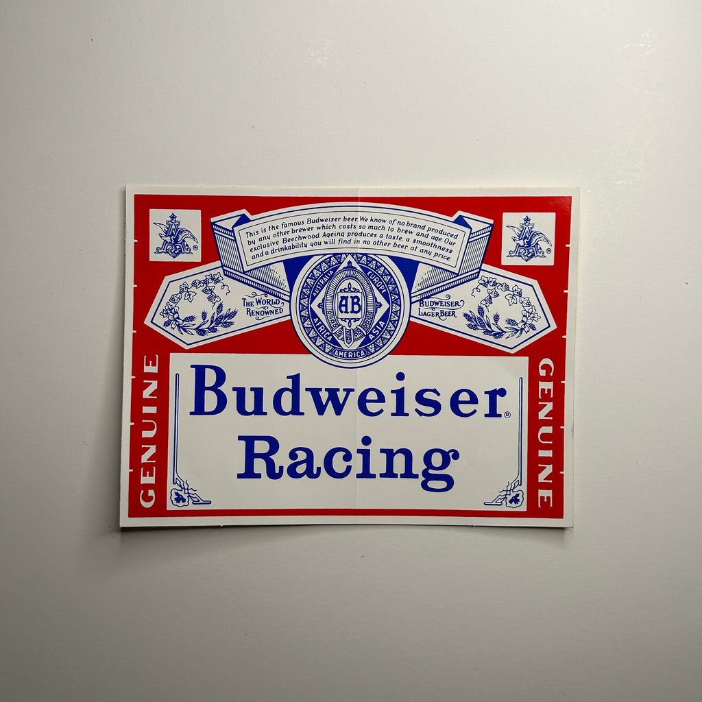 Original Budweiser Racing Decal