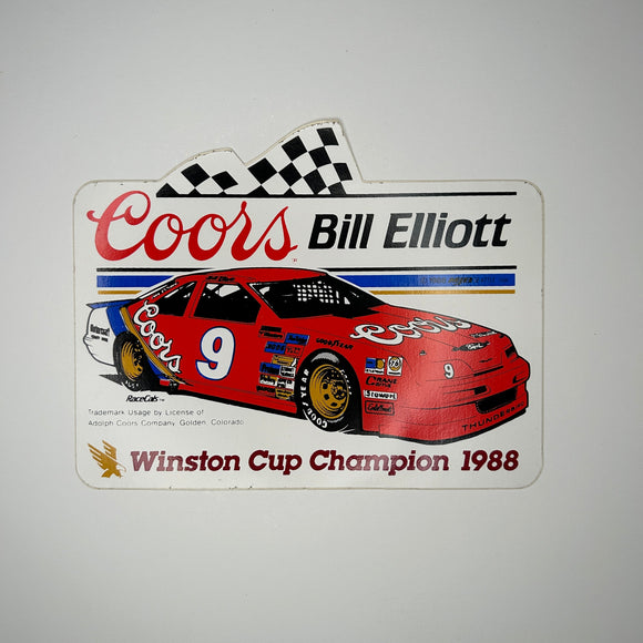 Original Coors Bill Elliott Winston Cup Champion 1988 Decal