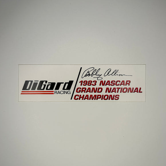 Original DiGard Racing 1983 NASCAR Grand National Championship Decal