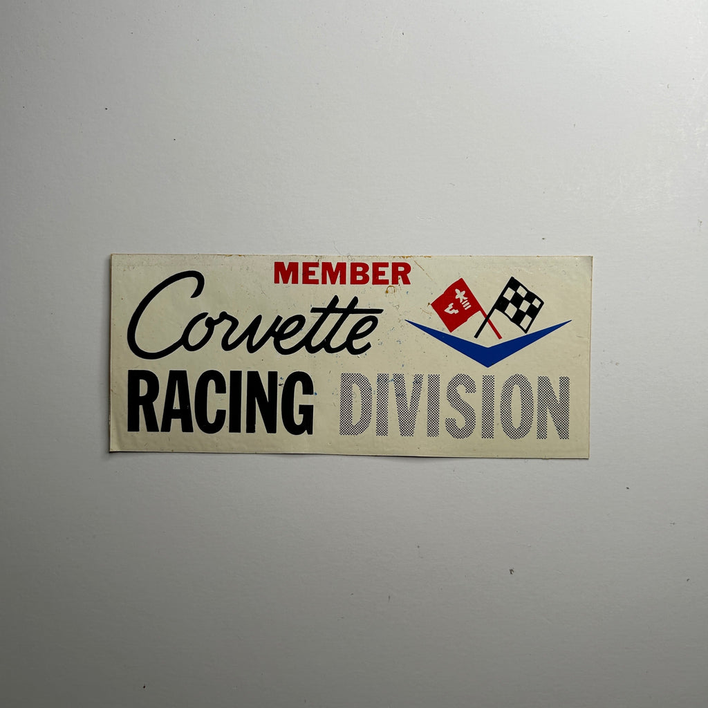 Original Corvette Racing Division Member Decal