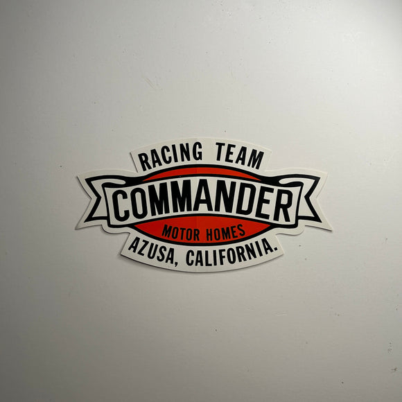 Original Racing Team Commander Motor Homes Azusa, California Decal