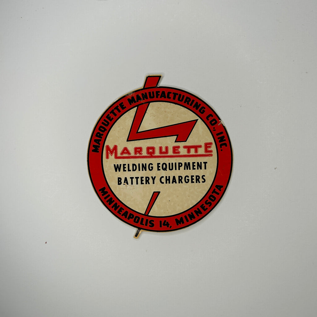 Original Marquette Welding Equipment Battery Chargers Waterslide Decal