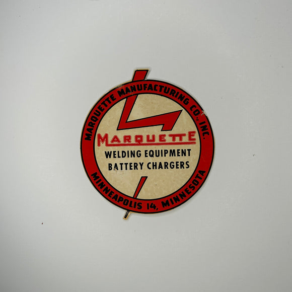 Original Marquette Welding Equipment Battery Chargers Waterslide Decal