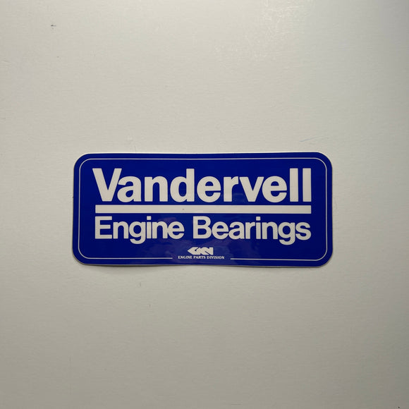 Original Vandervell Engine Bearings Decal