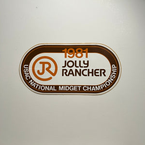 Original 1981 Jolly Rancher USAC National Midget Championship Decal