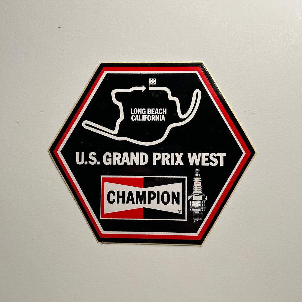 Original U.S. Grand Prix West Champion Decal