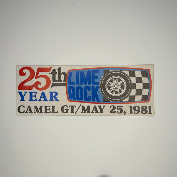 Original 25th Year Lime Rock Camel GT May 25th 1981 Decal