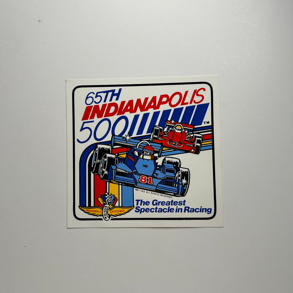 Original 65th Indianapolis 500 Decal