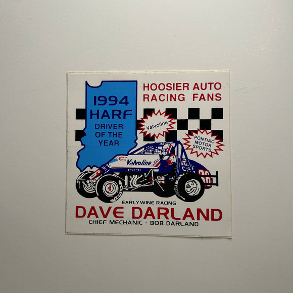 Original HARF Dave Darland 1994 Driver of the Year Decal