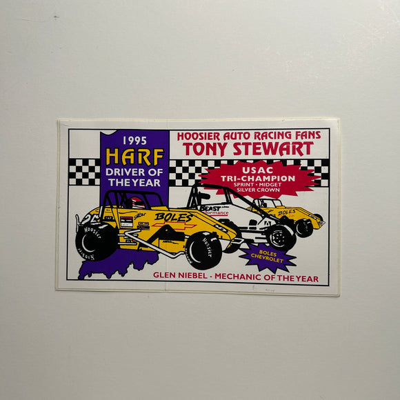 Original HARF Tony Stewart 1995 Driver of the Year Decal