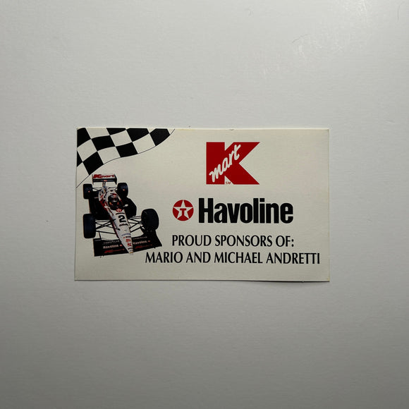 Original Mario and Michael Andretti Kmart Havoline Sponsor Decal