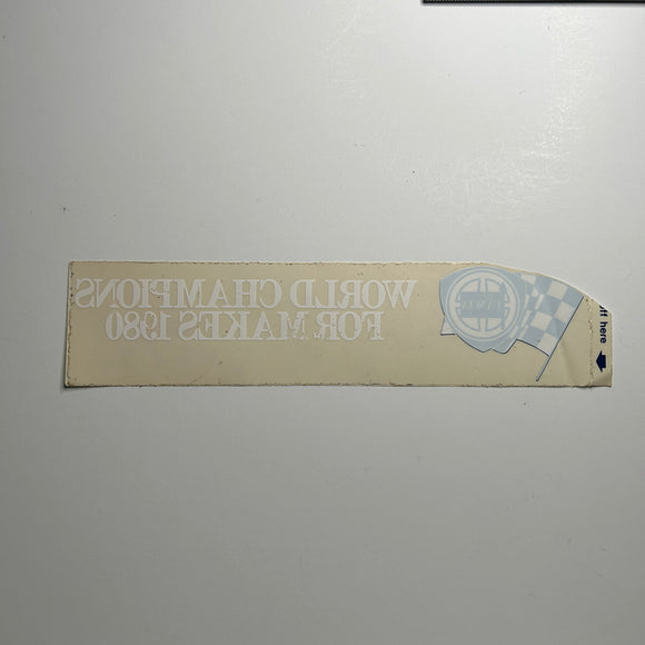 Original World Champions Lancia For Makes 1980 Reversed Decal