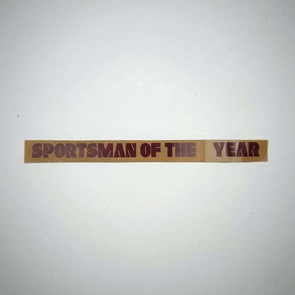 Original Sportsman of the Year Newspaper Clipping