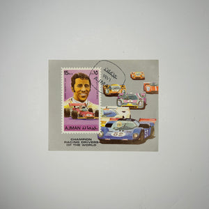 Original Mario Andretti Ajman Postage Stamp