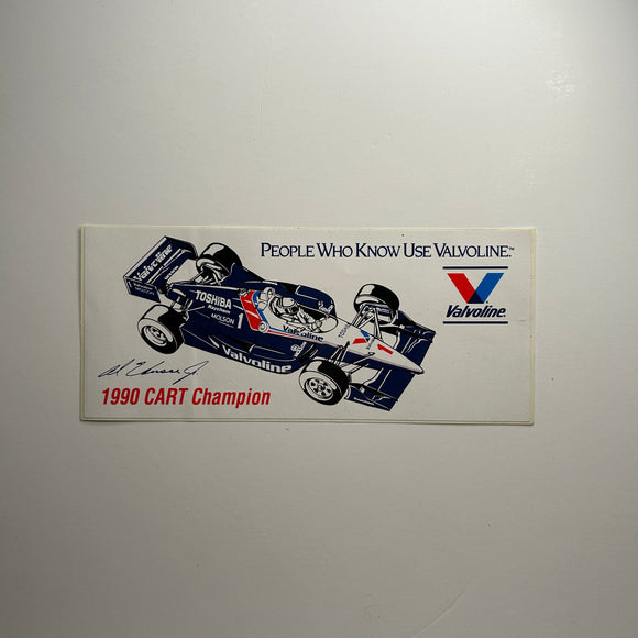 Original Al Unser Jr. 1990 Cart Champion Valvoline Decal