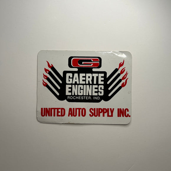 Original Gaerte Engines United Auto Supply Decal