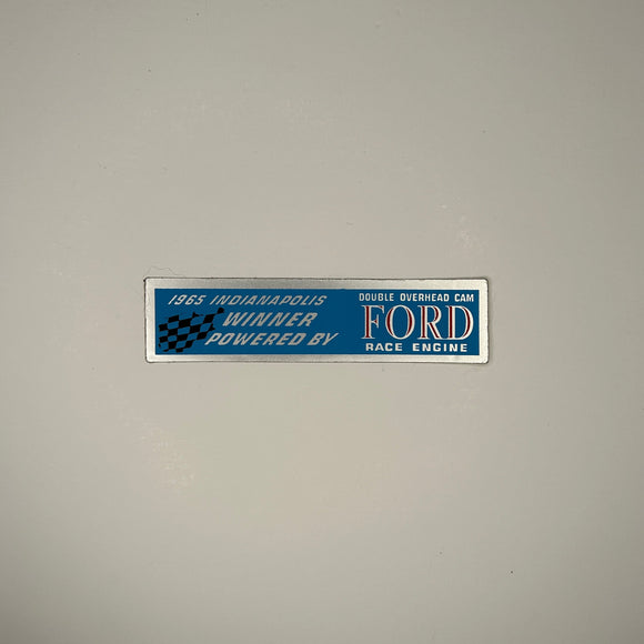 Original 1965 Indianapolis Winner Powered by Ford Metallic Decal