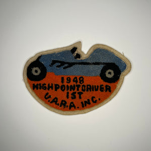 Original 1948 Highpoint Driver U.A.R.A. United Auto Racing Association Patch