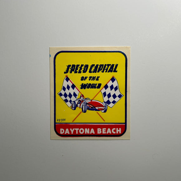 Original Daytona Beach Speed Capital of the World Waterslide Decal