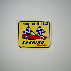 Original Sebring Florida 12 Hour Endurance Race Waterslide Decal