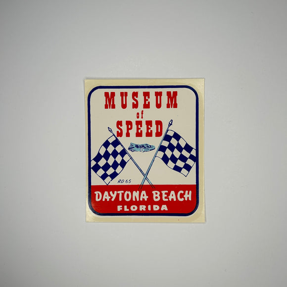 Original Museum of Speed Daytona Beach Florida Waterslide Decal